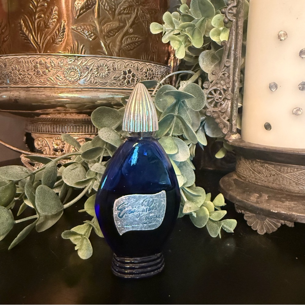Elegant Blue Glass Vintage Soor de Paris 2/3 full pricePerfume Bottle